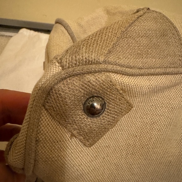 Authentic Vintage PRADA Natural Canvas Crystal Mistolino Frame Bag - Picture 11 of 14